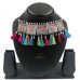 Oxidised Afghani Boho Style Multicolor Tassel with Silk Threads Choker Necklace