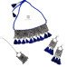 Silver Plated Oxidised Tribal Silk Thread Choker Necklace Set With Earring and Mangtika