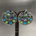 Oxidised Silver Plated Multi Color Stone Earrings And Finger Ring Jewellery Combo