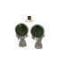 German Silver Colored Enamel Work Jhumaka Dangler Earrings with Chain