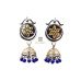 German Silver flower Colourful Jhumaki Dangler Earrings