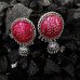 German Silver Colored Enamel Work Jhumaka Dangler Earrings