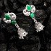 German Silver Double Peacock Jhumaki Dangler Earrings