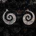 German Silver Round Curvy Earrings