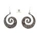 German Silver Round Curvy Earrings