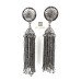 German Silver long chain Jhumaka Dangler Earrings