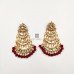 Floral Kundan Chandbali Dangler Earrings