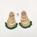 Floral Kundan Chandbali Dangler Earrings