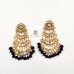 Floral Kundan Chandbali Dangler Earrings