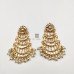 Floral Kundan Chandbali Dangler Earrings