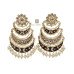 Three Layer Meenakari Kundan Chandbali Earrings