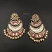 Three Layer Meenakari Kundan Chandbali Earrings