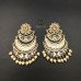 Three Layer Meenakari Kundan Chandbali Earrings