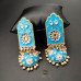 Rajasthani Vintage Window Shape Meenakari Jhumka Earrings