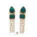 Designer Semi Precious Stone Pearl Drop Earrings