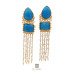 Designer Semi Precious Stone Pearl Drop Earrings