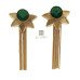 Designer Semi Precious Stone Matte Gold Polish Tassels Earrings