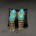 Designer Semi Precious Stone Pearl Drop Earrings