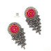 Oxidised Stylish Multi Color Bead Ghungru Dangler Earring