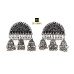 Oxidized Silver Afghani Style Jhumka Lightweight Earrings