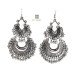 Oxidised Beaded Double Chandbali Earrings