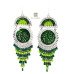 Oxidized Silver Afghani Style Colored Enamel Work Dangler Earrings