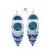 Oxidized Silver Afghani Style Colored Enamel Work Dangler Earrings