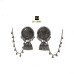 Oxidised Colored Enamel Work Jhumaka Dangler Earrings with Chain