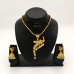 Peacock Gold Plated Matinee Style Necklace Set