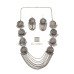 Oxidised Silver Plated Traditional Turkish Style Tribal Chain long Necklace with Earrings